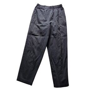 Vintage Act III Womens Elastic Waist Pants Charcoal Gray Straight Leg Petite 12P